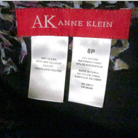 AK Anne Klein Skirt Size 8P Multi Color Rayon Silk - Picture 3 of 3